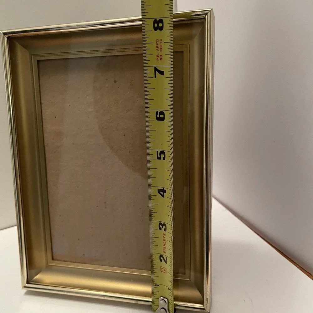 Vintage Gold Metal Shadow Box Photo Frame 5 X 7 Retro MCM
